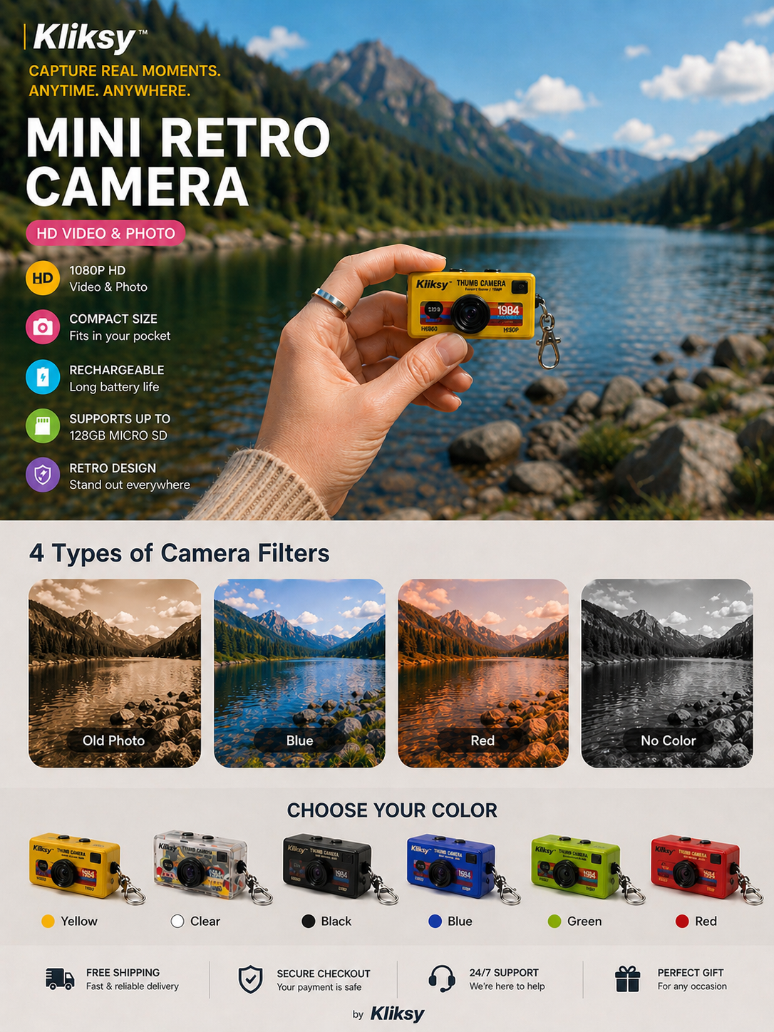 Kliksy™ Mini Retro Camera
